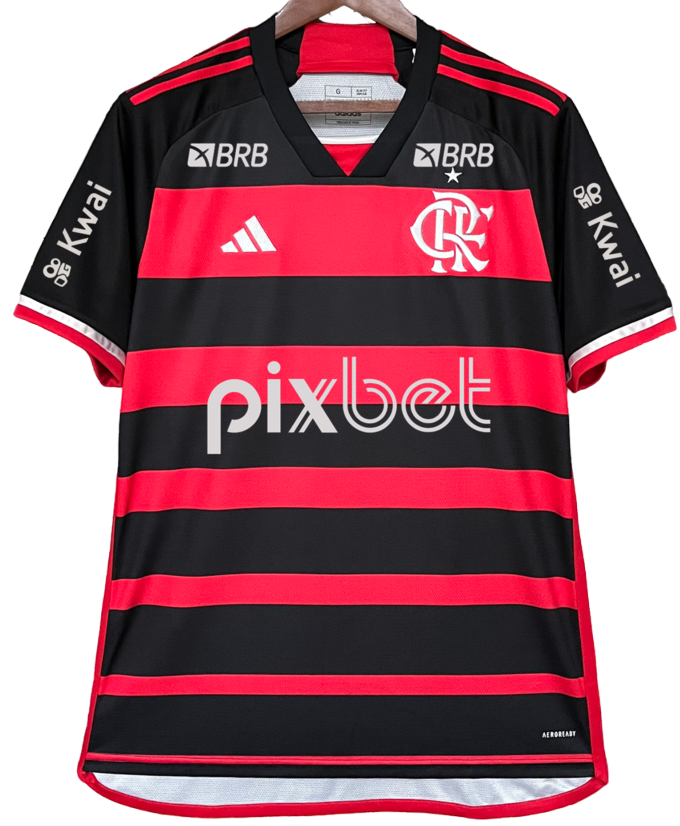 Camisa I Flamengo 2024 Adidas oficial Com patrocinio
